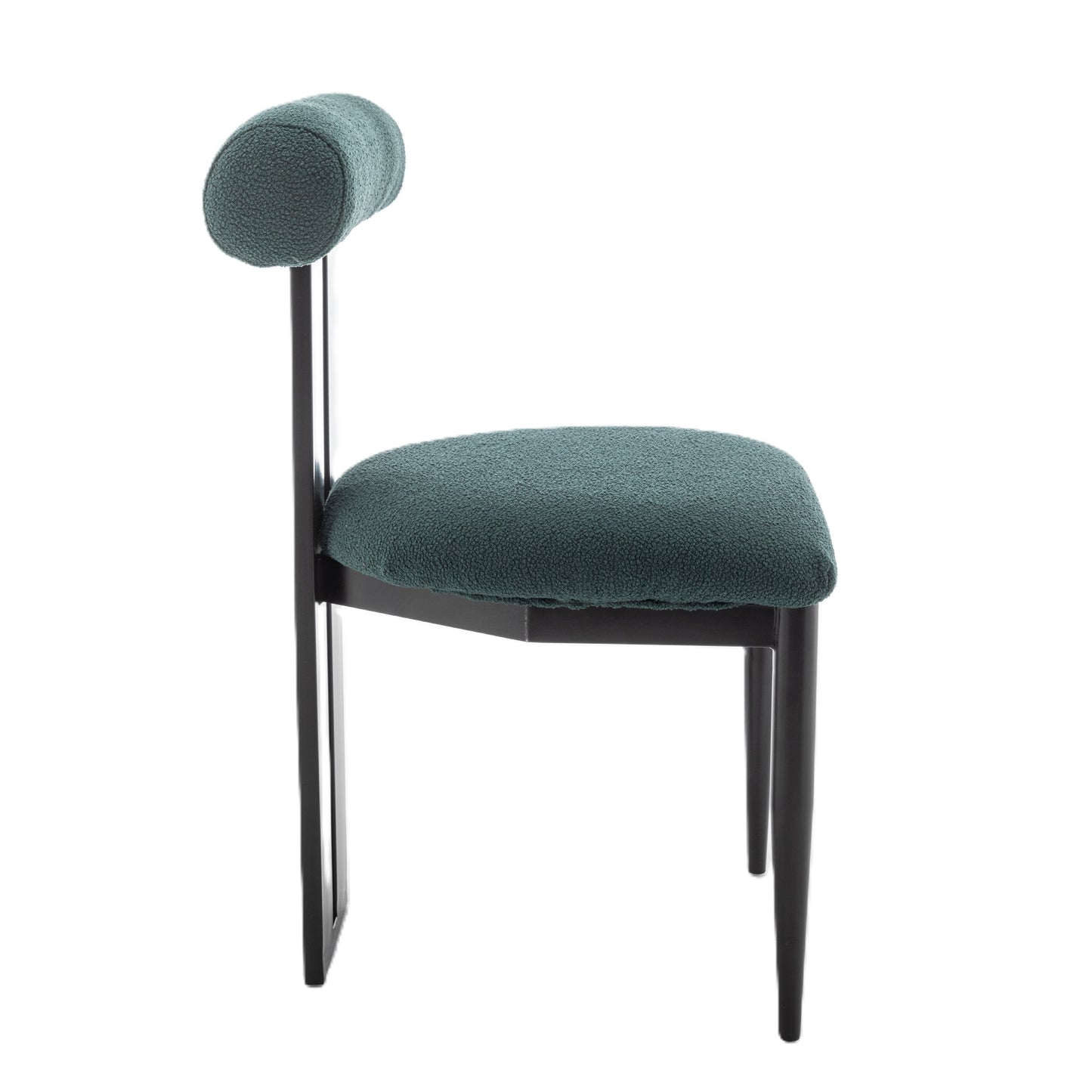Cali Dining Chair - Black/Green Boucle