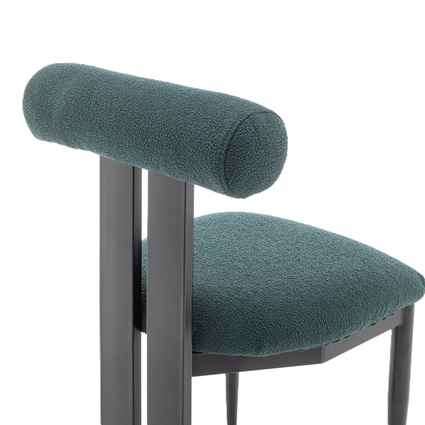 Cali Dining Chair - Black/Green Boucle