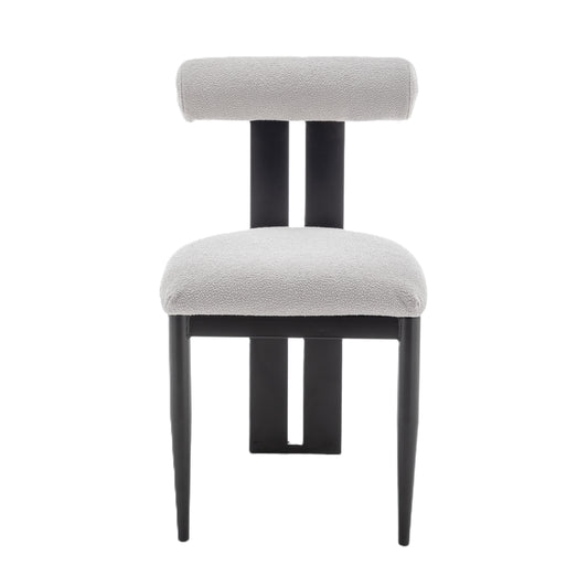 Cali Dining Chair - Black/Grey Boucle