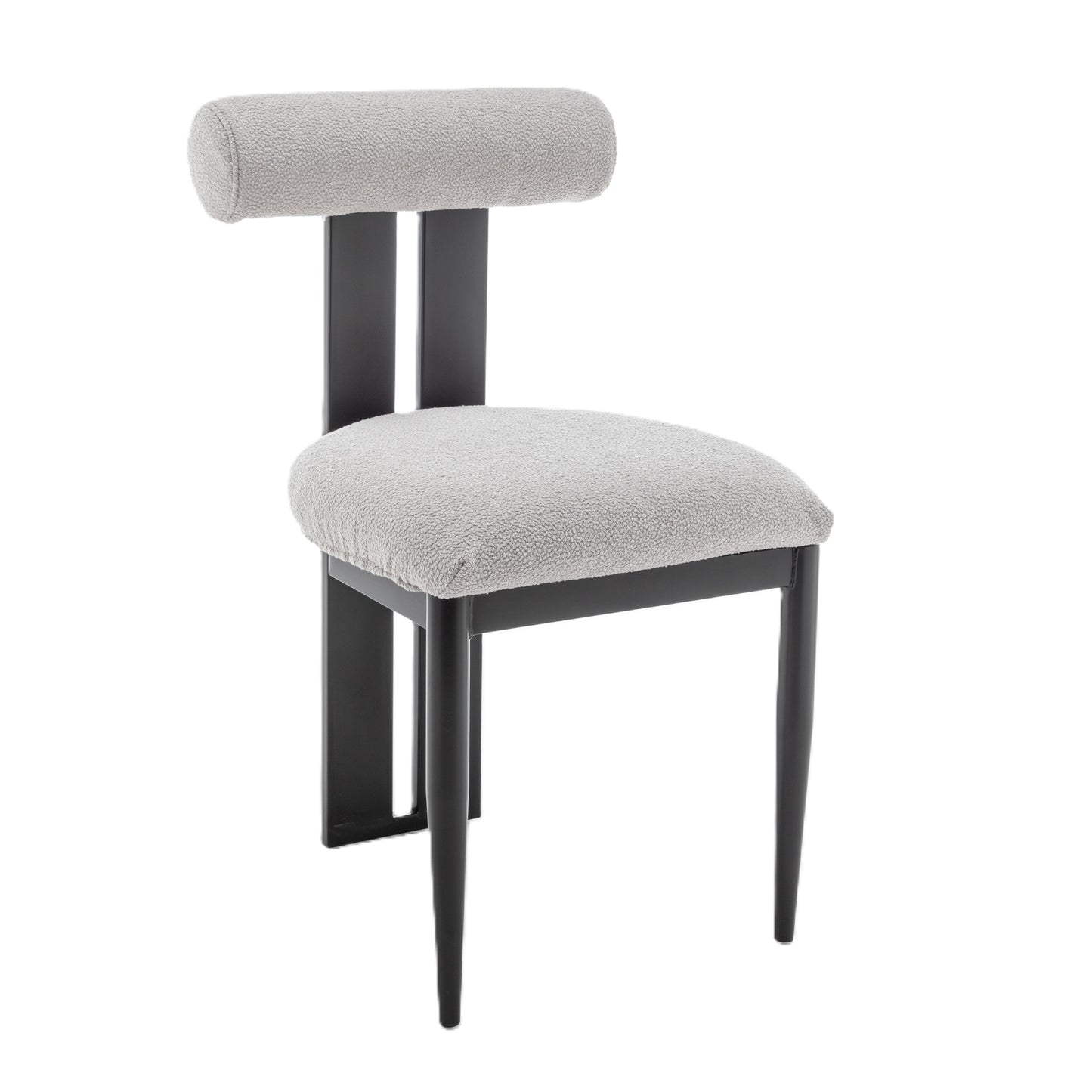 Cali Dining Chair - Black/Grey Boucle