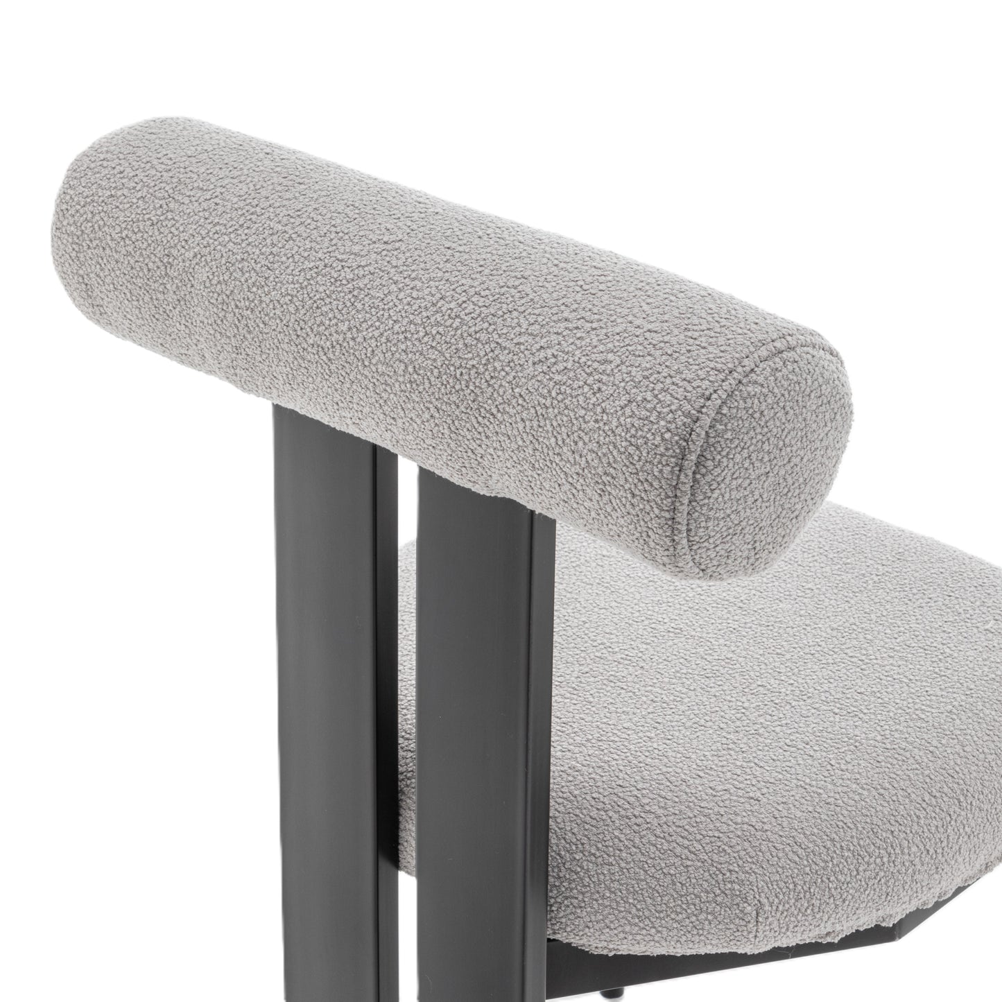 Cali Dining Chair - Black/Grey Boucle