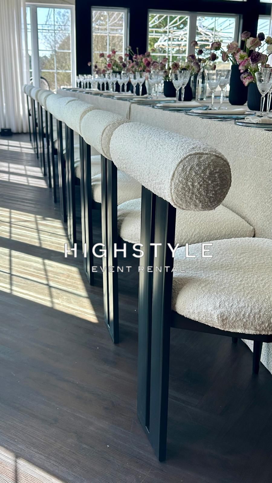 Cali Dining Chair - Black/White Boucle