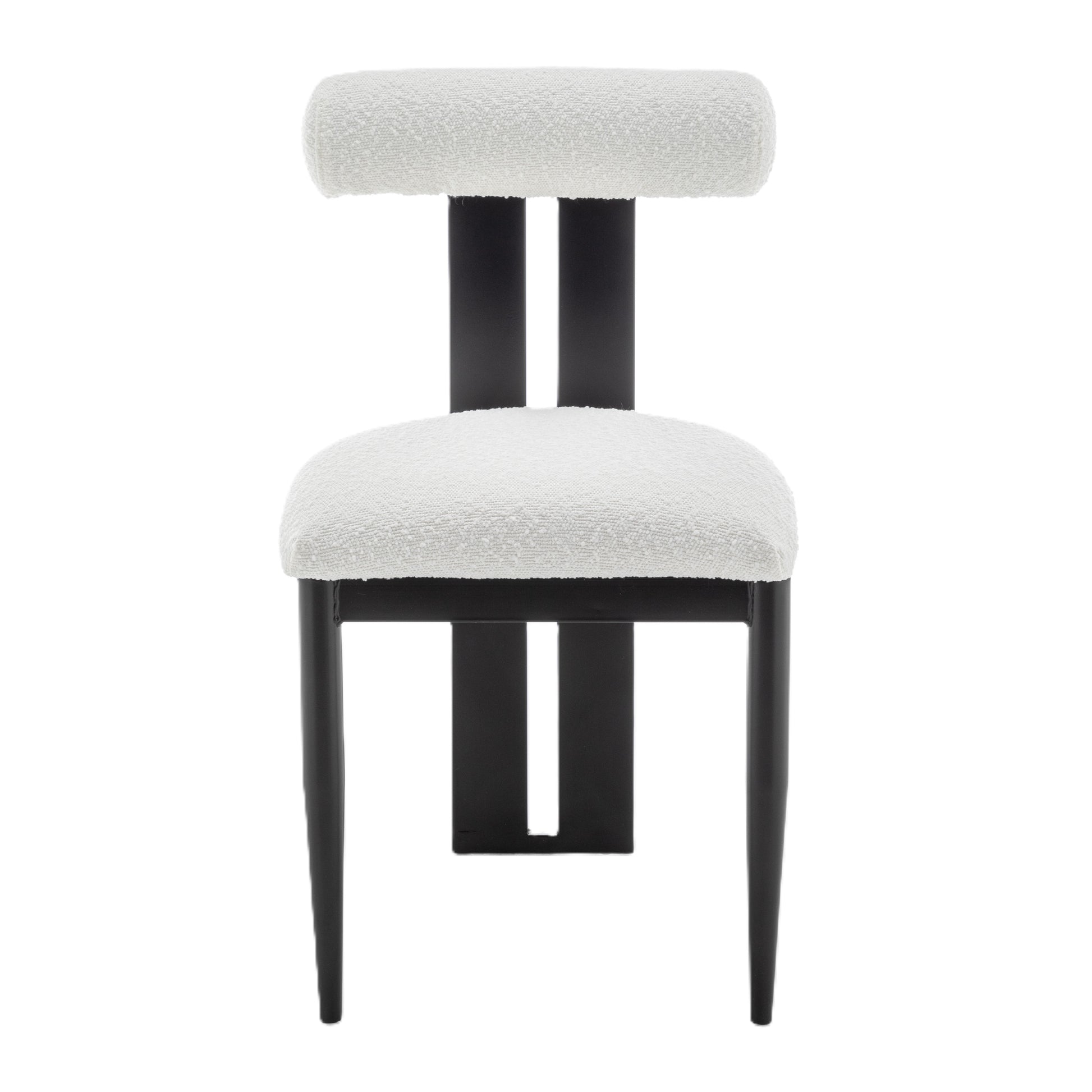 Cali Dining Chair - Black/White Boucle