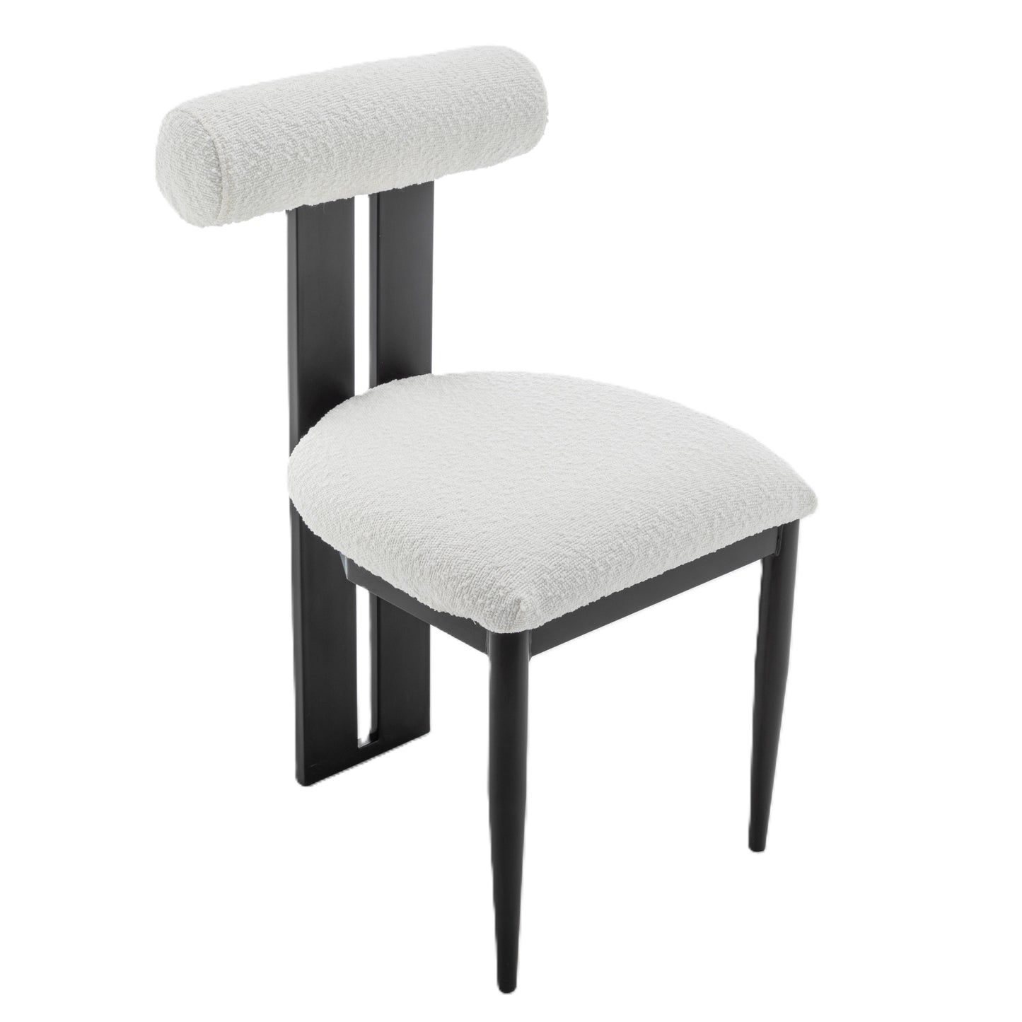 Cali Dining Chair - Black/White Boucle