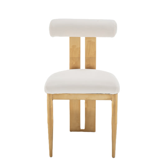 Cali Dining Chair - Gold/White