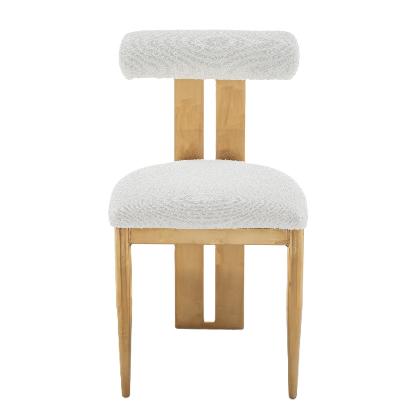 Cali Dining Chair - Gold/White Boucle