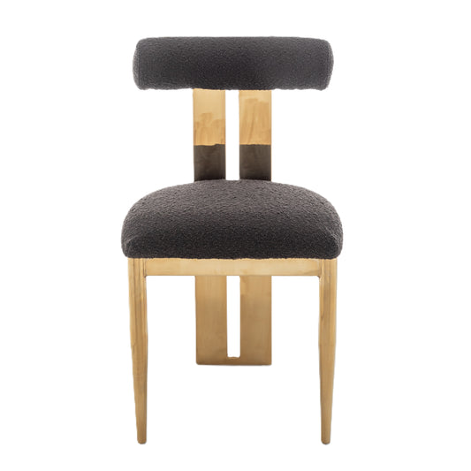 Cali Dining Chair - Gold/Black Boucle
