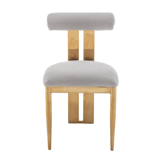 Cali Dining Chair - Gold/Grey Boucle