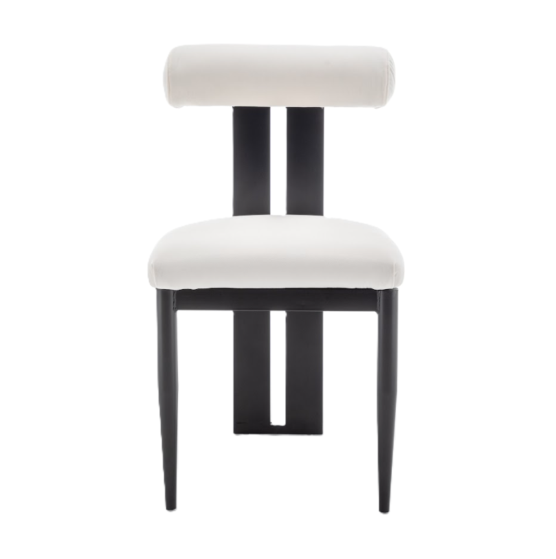Cali Dining Chair - Black/White Velvet