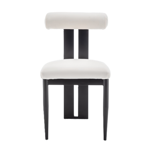 Cali Dining Chair - Black/White Velvet