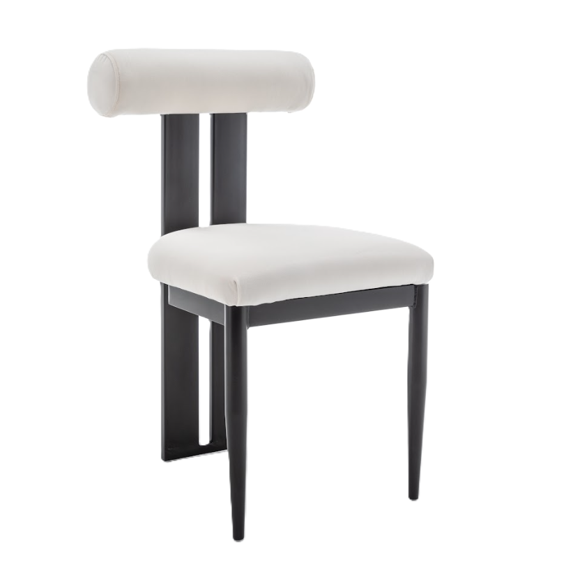 Cali Dining Chair - Black/White Velvet
