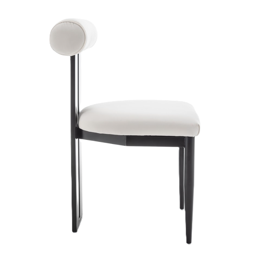 Cali Dining Chair - Black/White Velvet