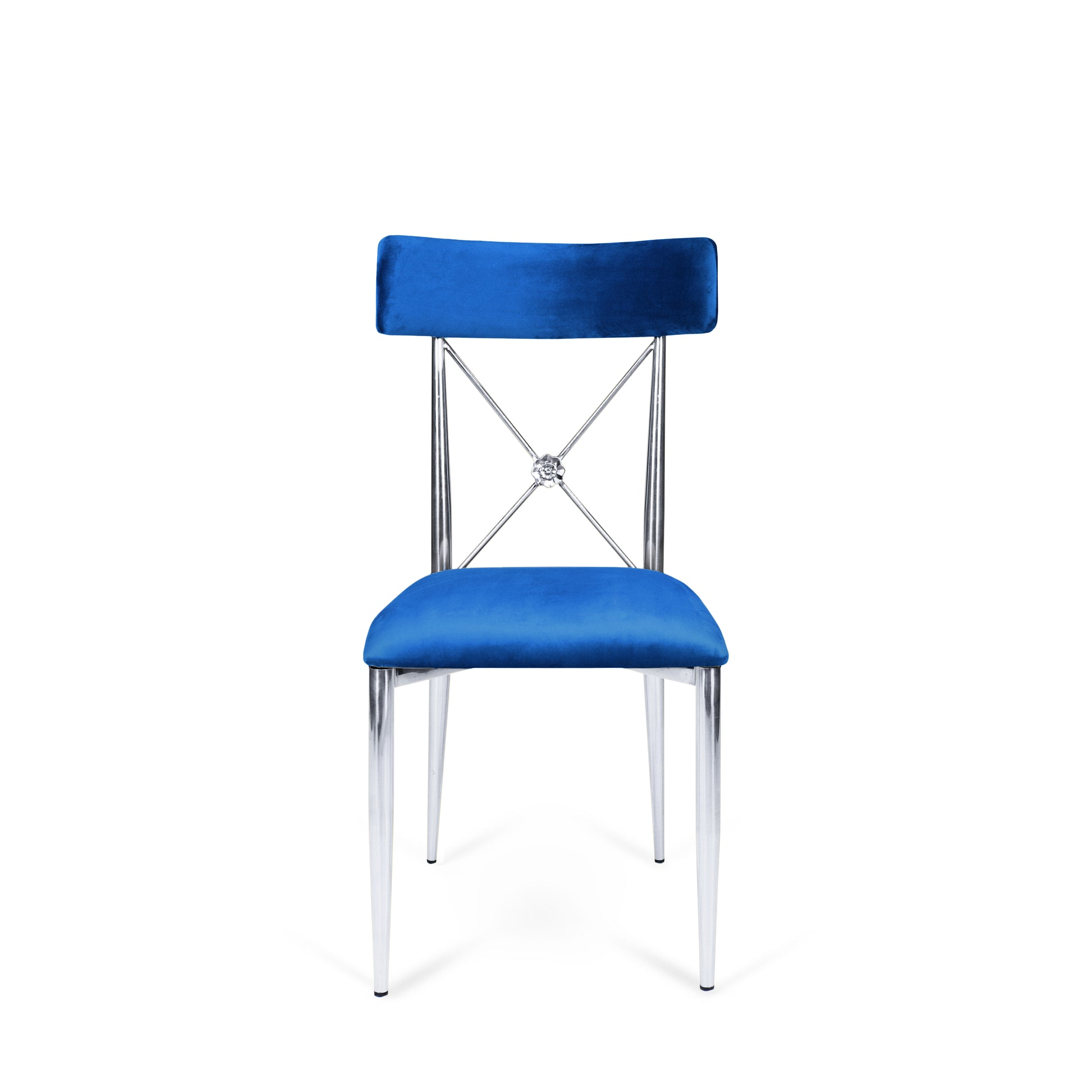 Venice Chair Silver - Navy Blue