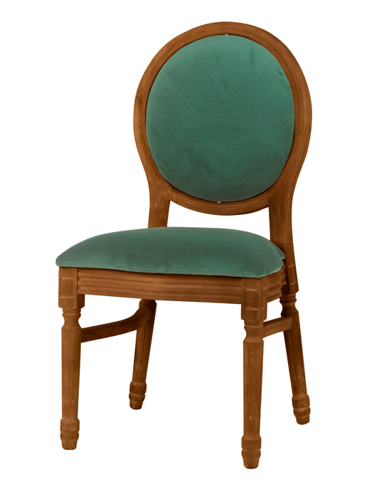 Ami Mahogany Chair - Emerald Green