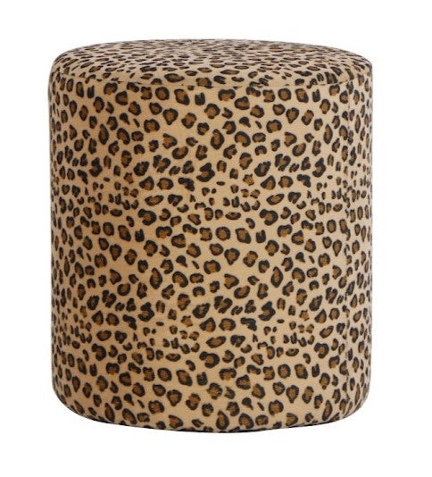 Round Ottoman Leopard