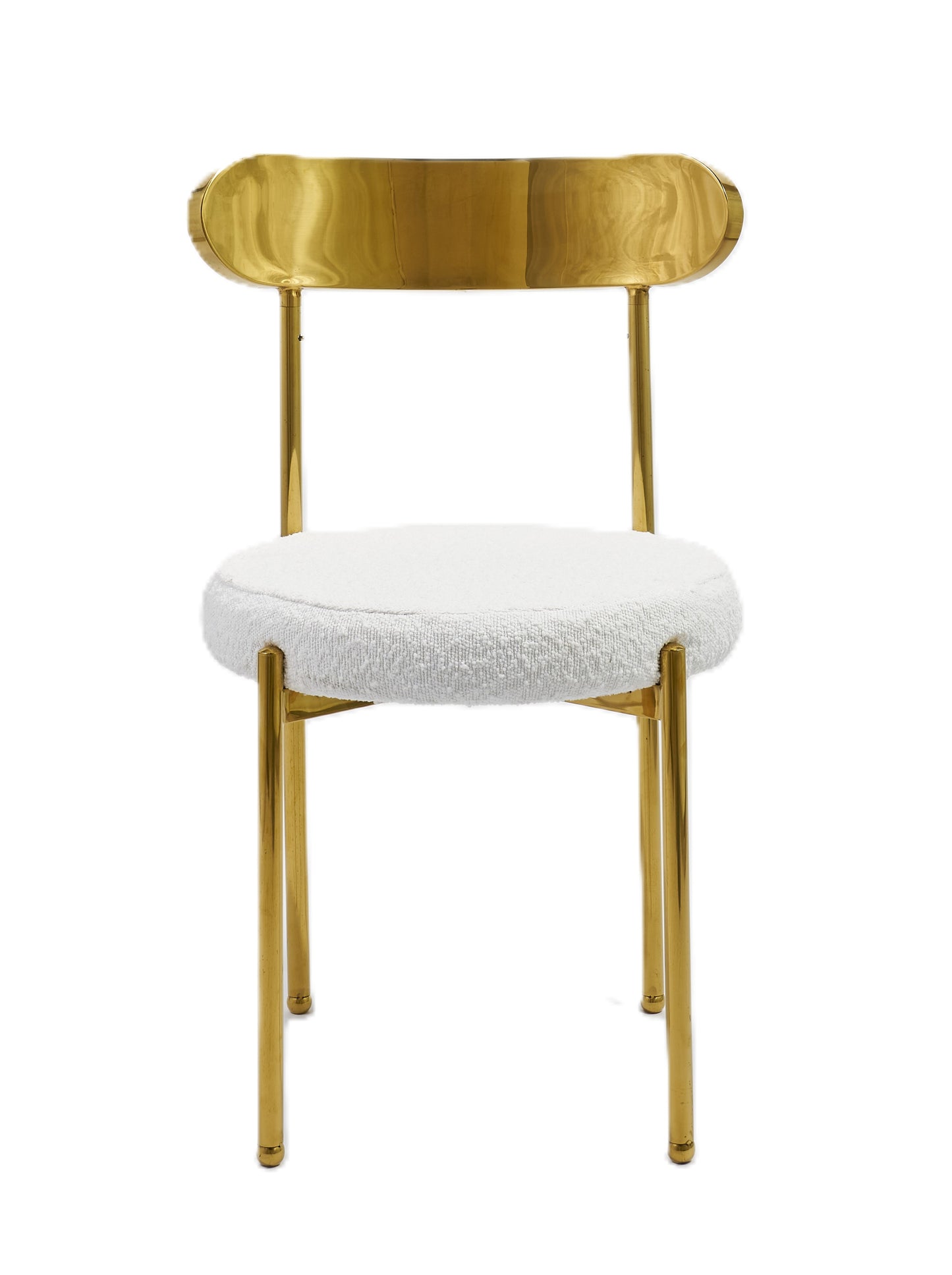 Ezra Gold Chair - White Boucle