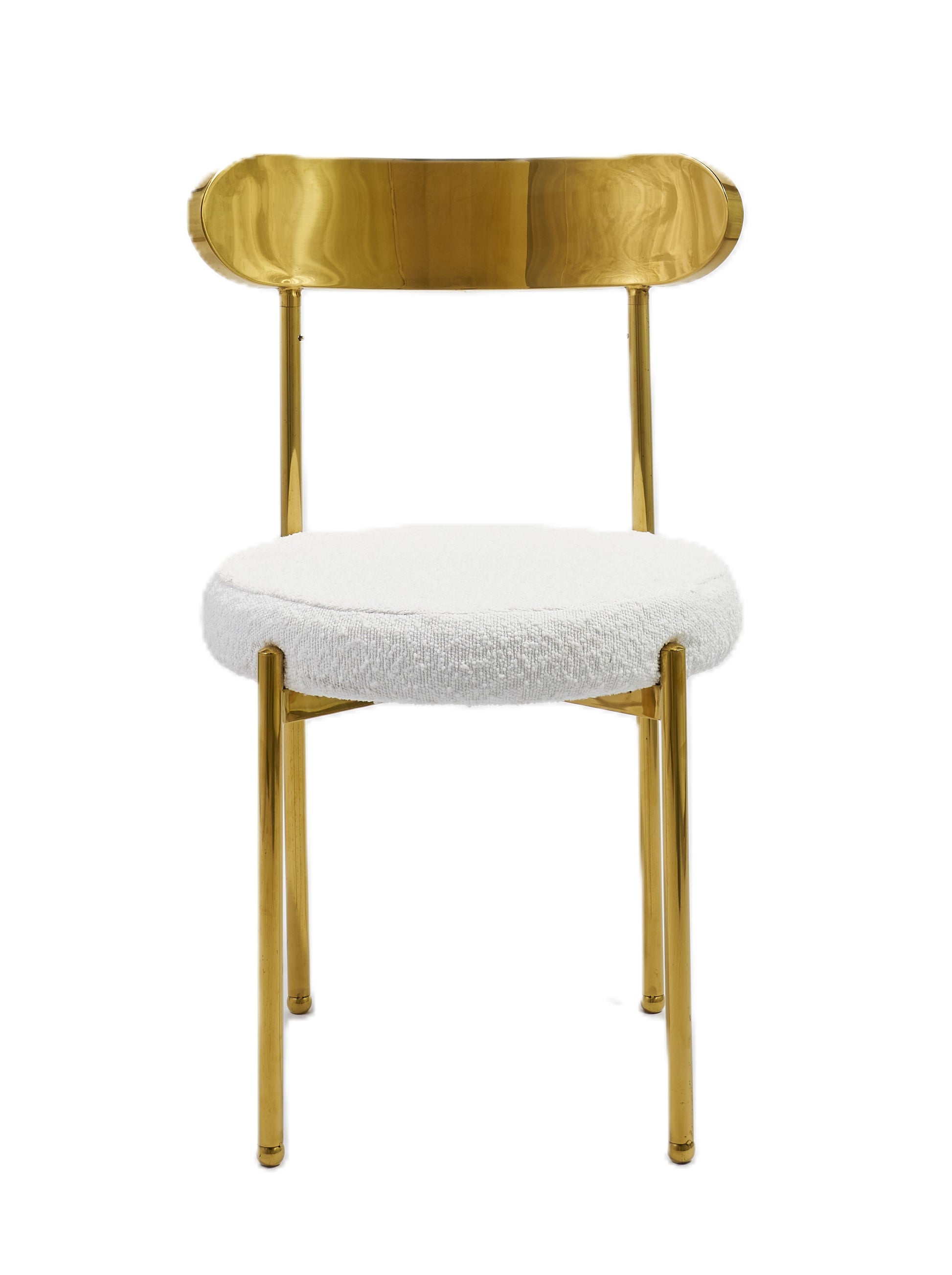 Ezra Gold Chair - White Boucle