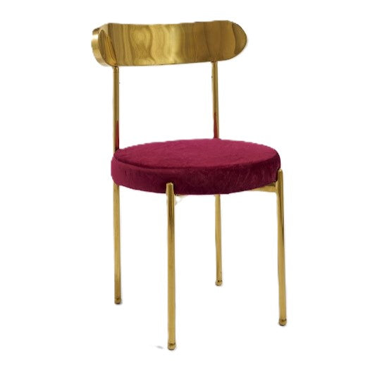 Ezra Gold Chair - Maroon