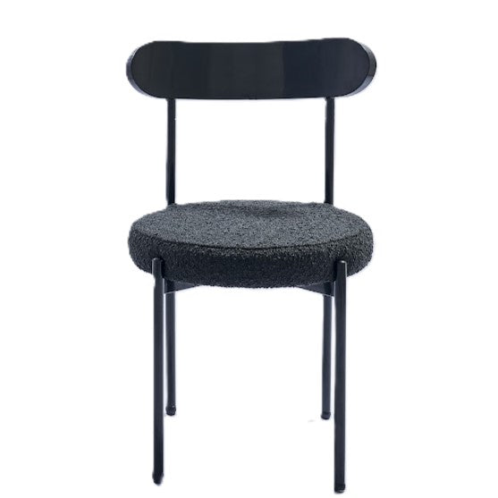 Ezra Black Chair - Black Boucle