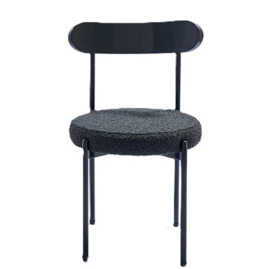 Ezra Black Chair - Black Boucle