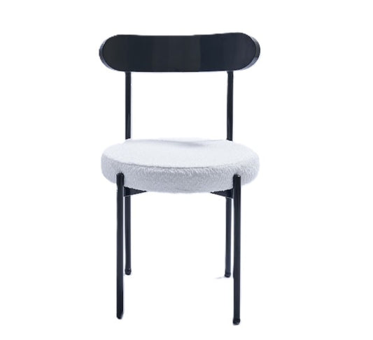 Ezra Black Chair- White Boucle