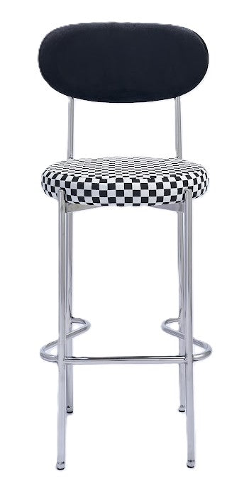 Adara Silver Barstool - Black/Mackenzie