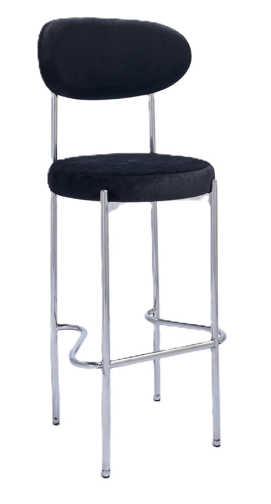 Adara Silver Barstool - Black/Black