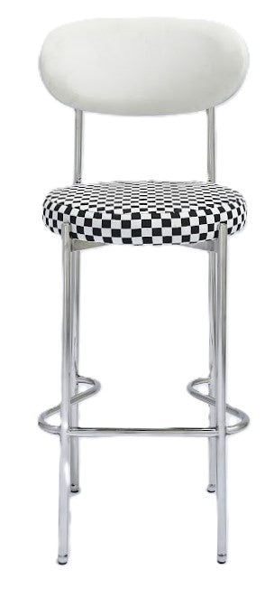 Adara Silver Barstool - White/Mackenzie