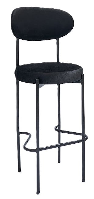 Adara Black Barstool - Black/Black