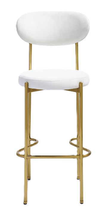 Adara Gold Barstool - White/White