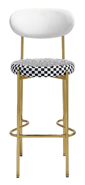 Adara Gold Barstool - White/Mackenzie