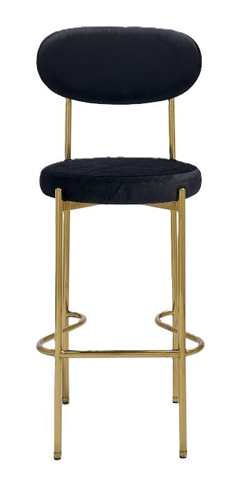 Adara Gold Barstool - Black/Black