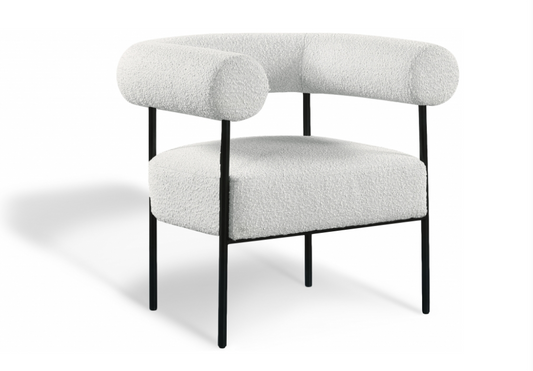Zion White Boucle Armchair