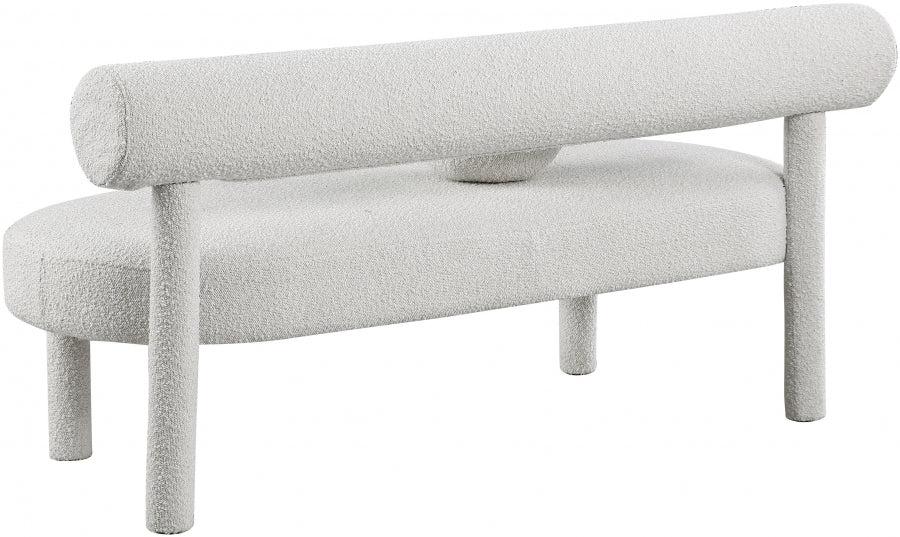 Mooie White Boucle Bench