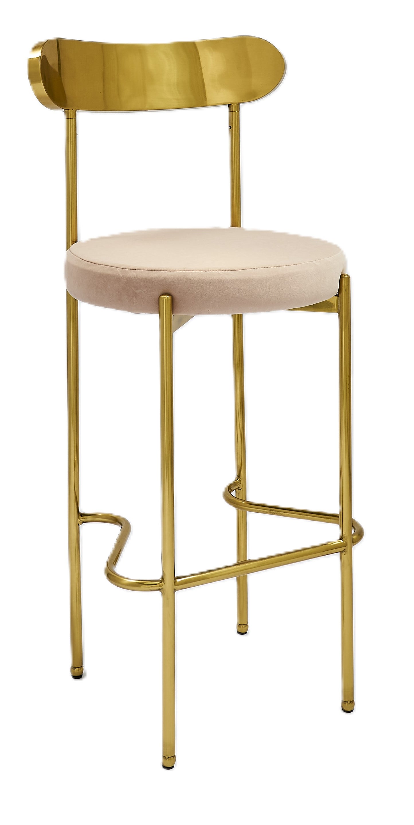 Ezra Gold Barstool - Blush