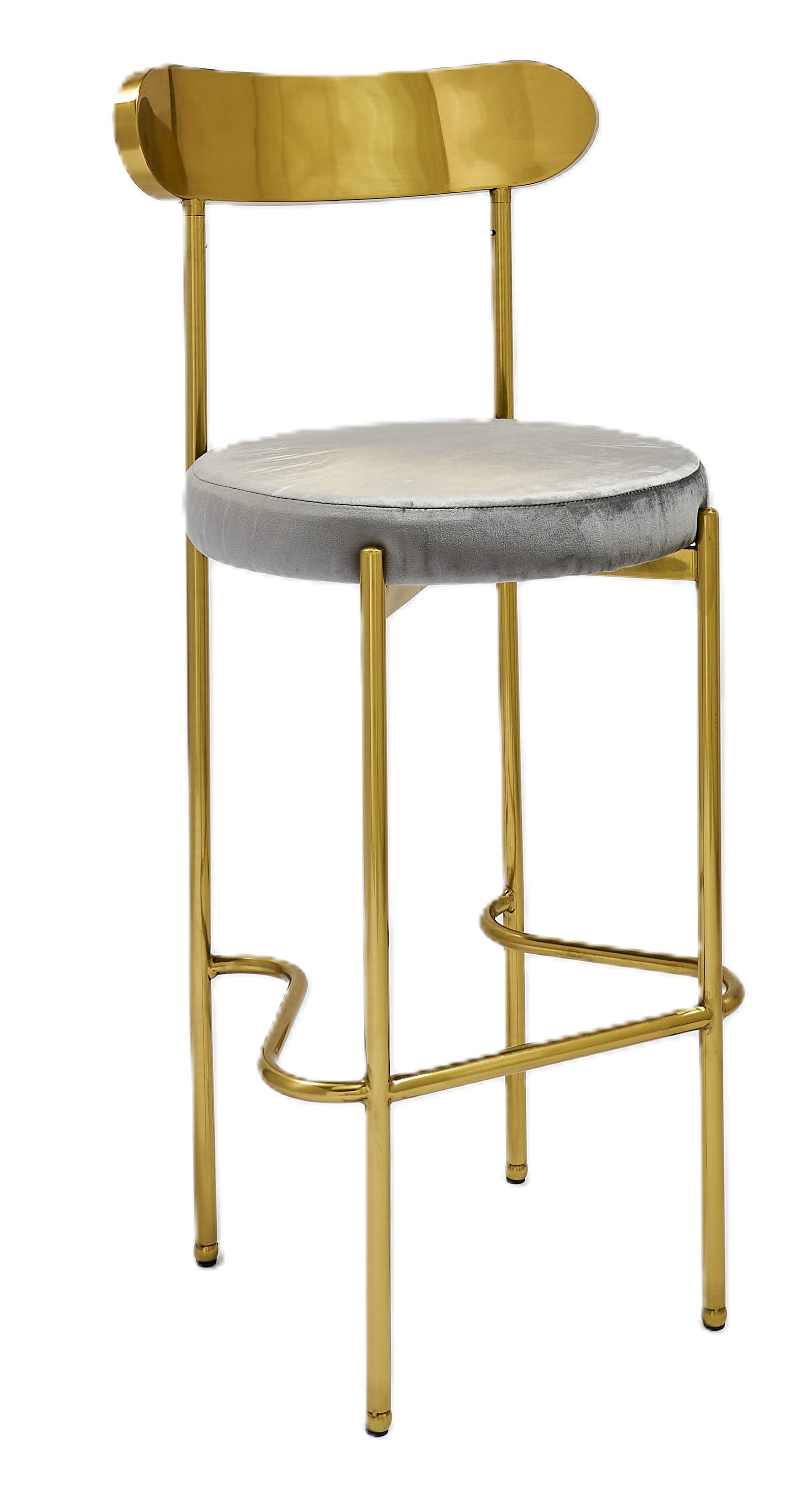 Ezra Gold Barstool - Grey