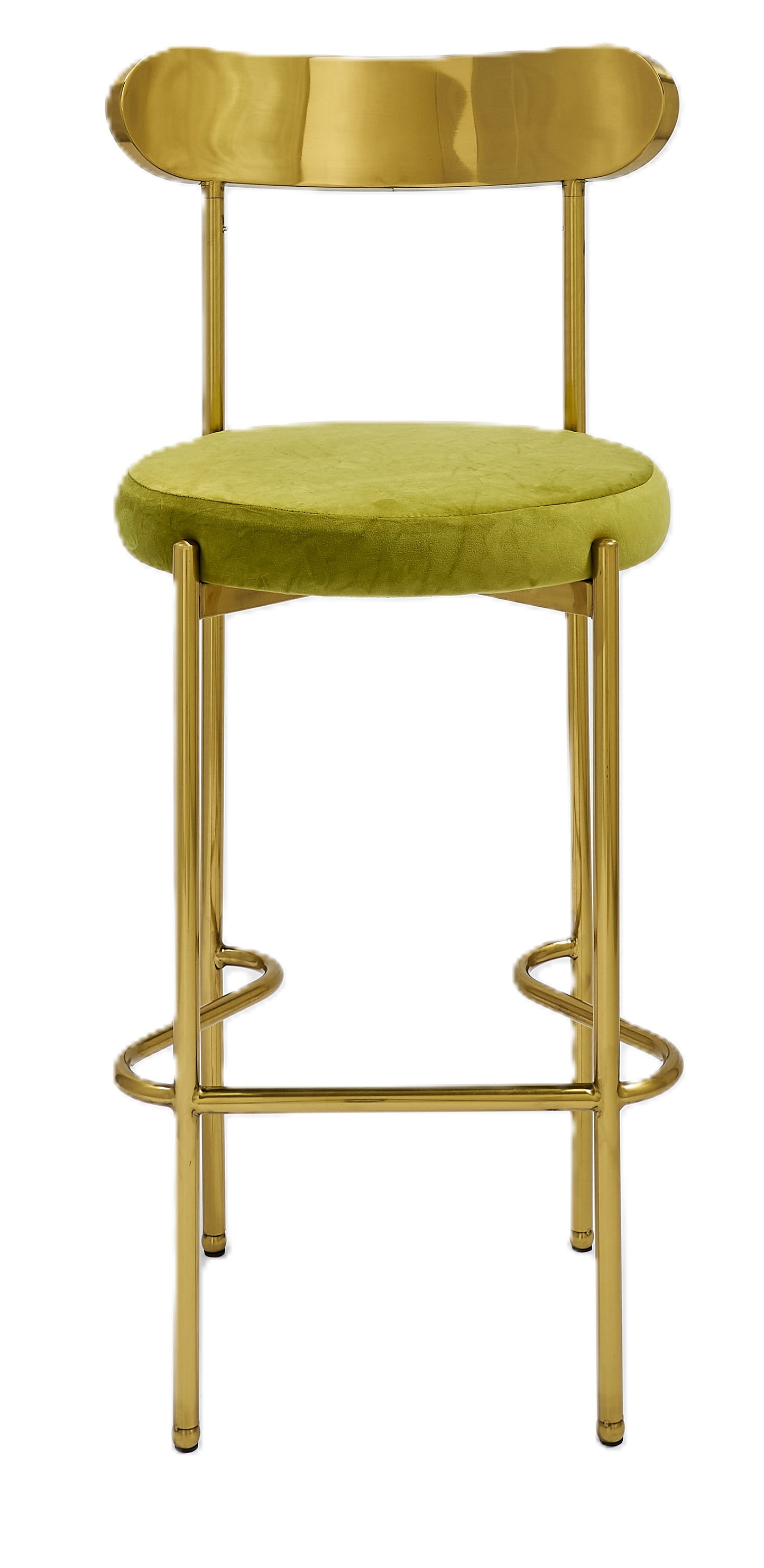 Ezra Gold Barstool - Olive Green