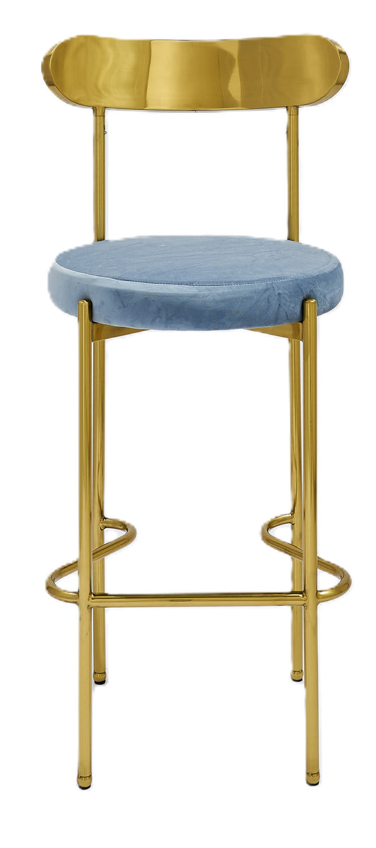 Ezra Gold Barstool - Sea Blue