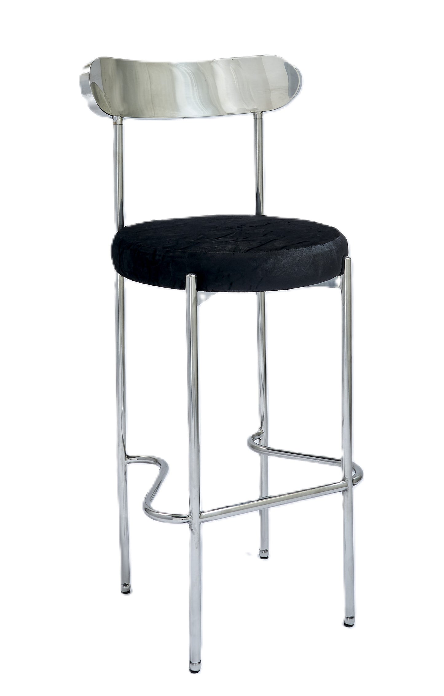 Ezra Silver Barstool - Black