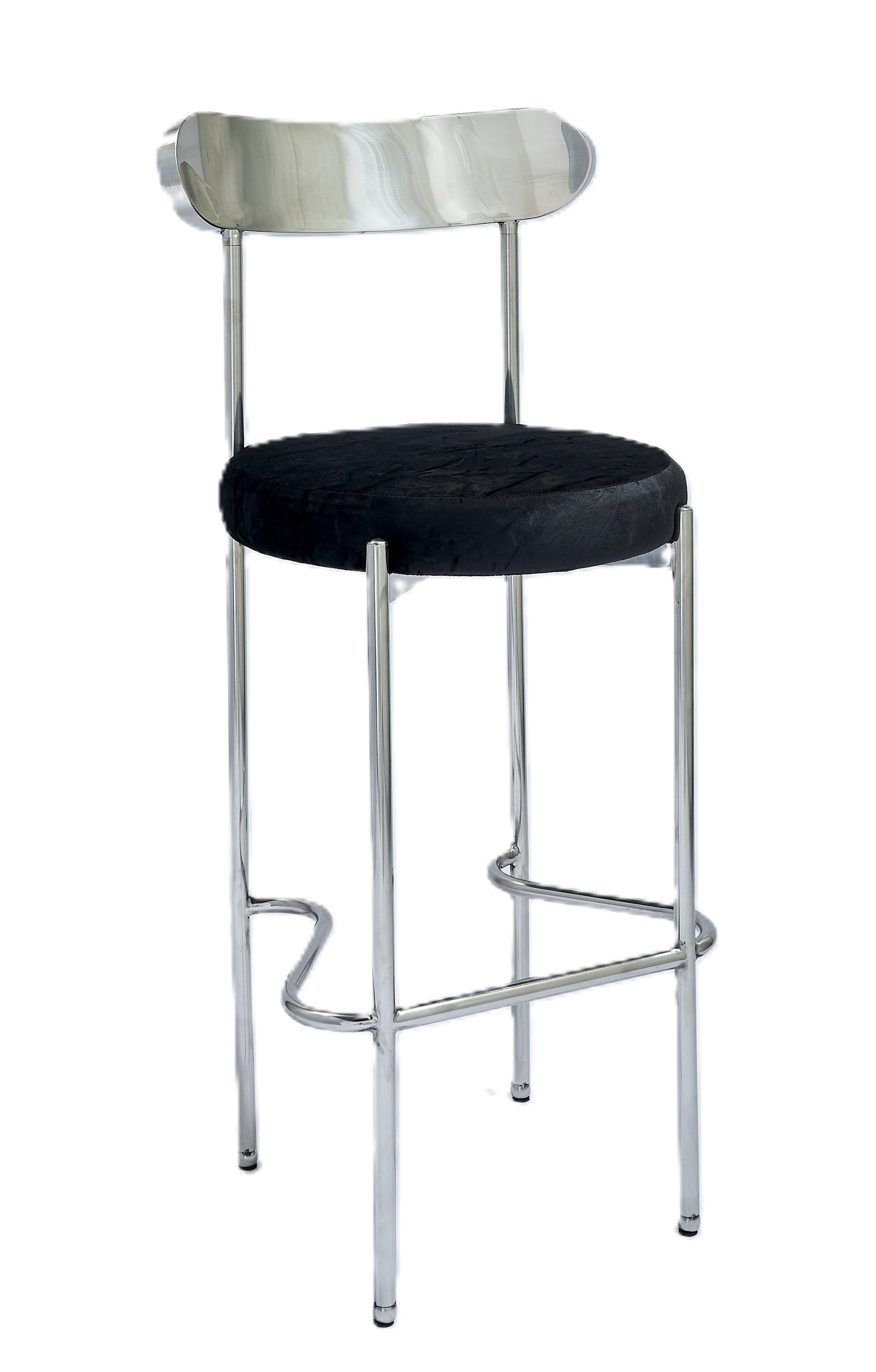 Ezra Silver Barstool - Black