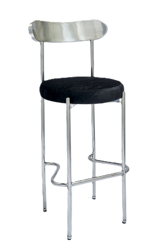 Ezra Silver Barstool - Black