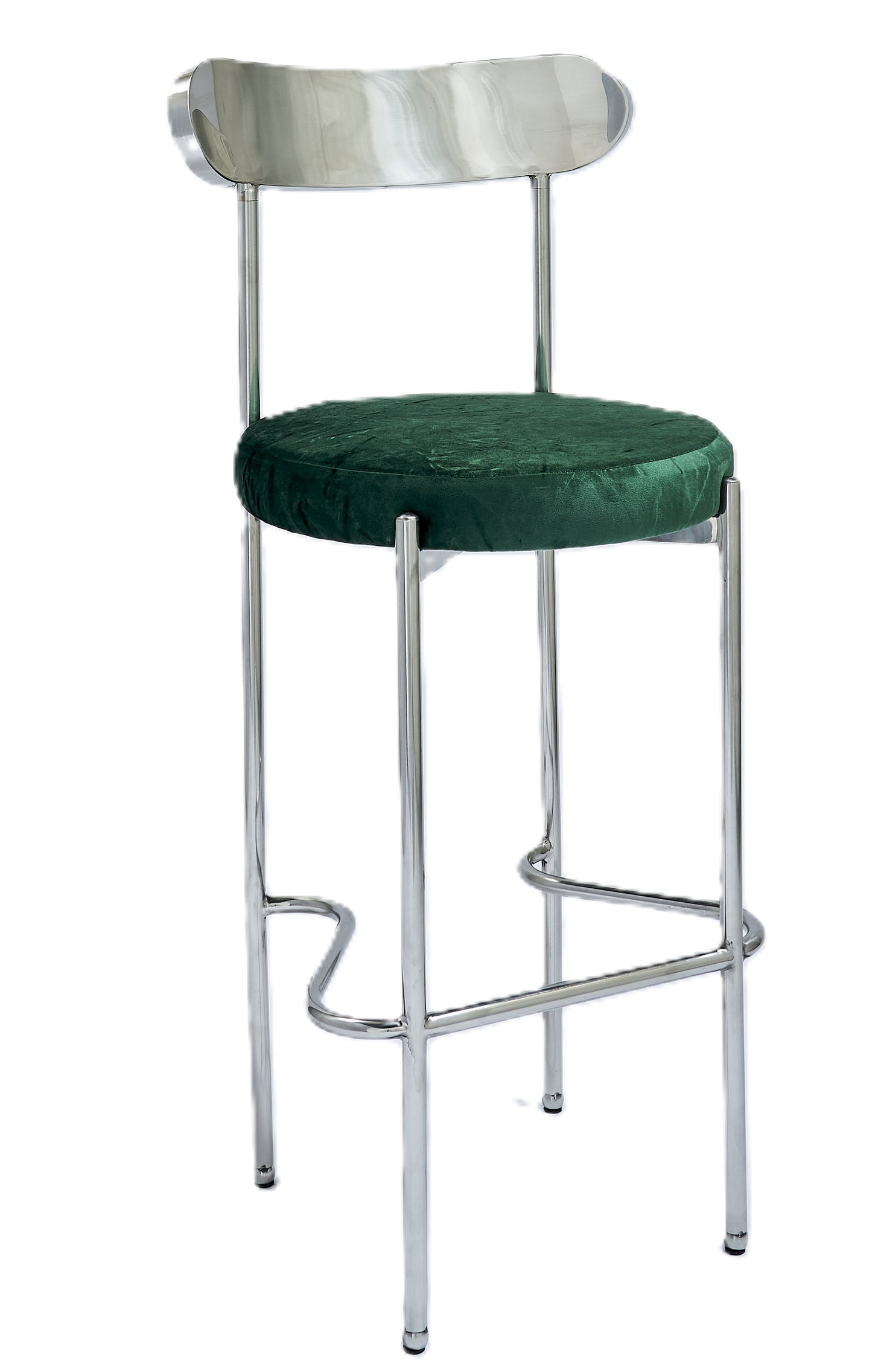 Ezra Silver Barstool - Emerald