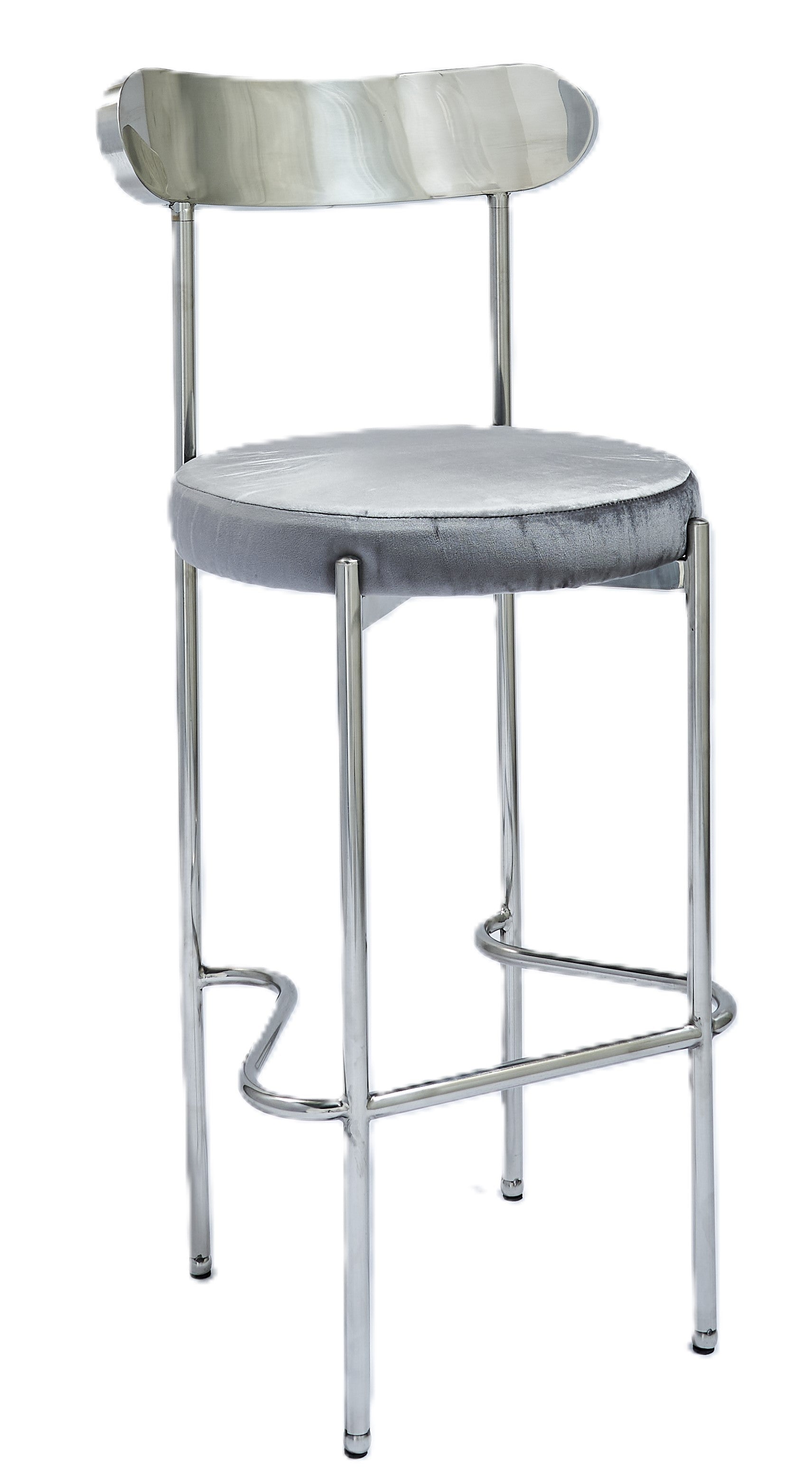 Ezra Silver Barstool - Grey