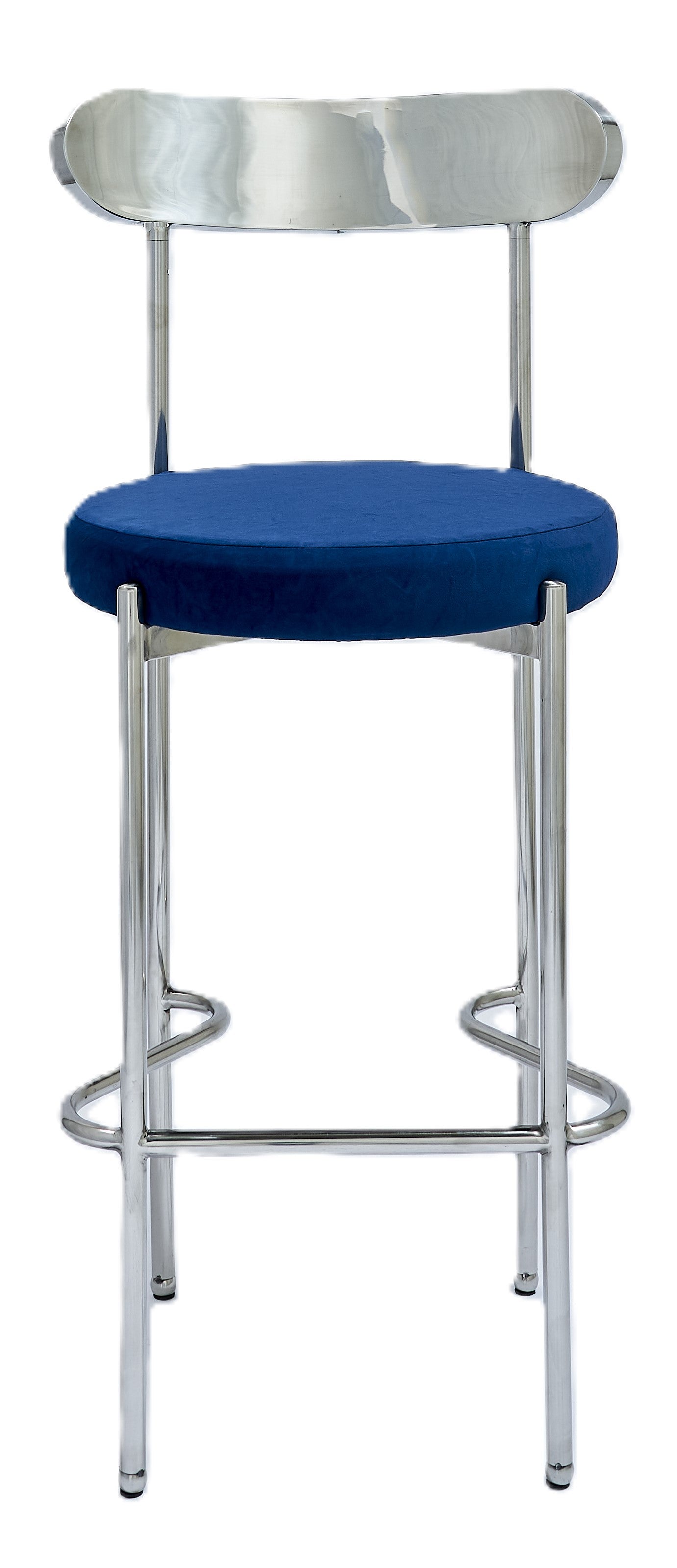 Ezra Silver Barstool - Navy Blue