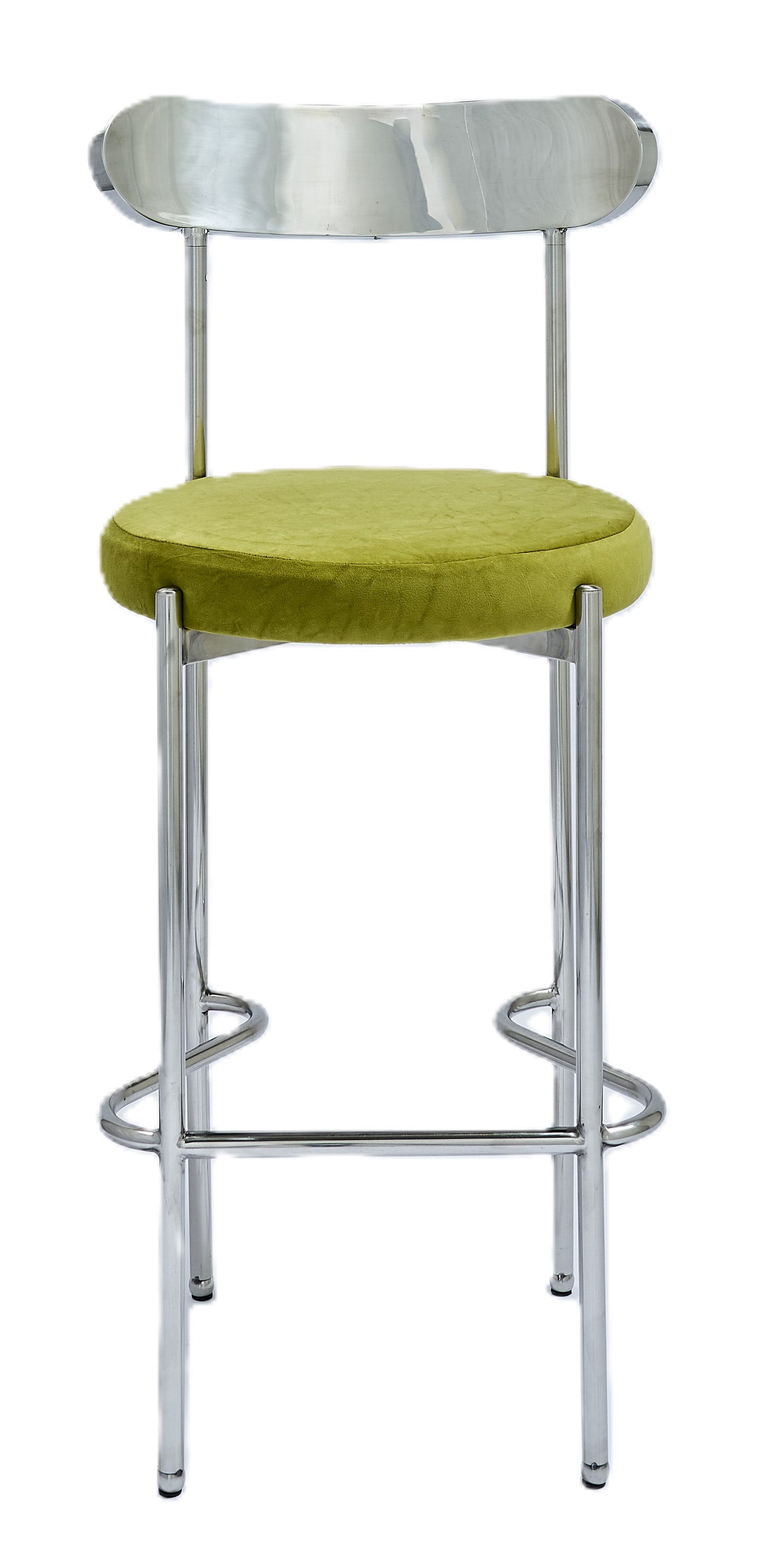 Ezra Silver Barstool - Olive Green