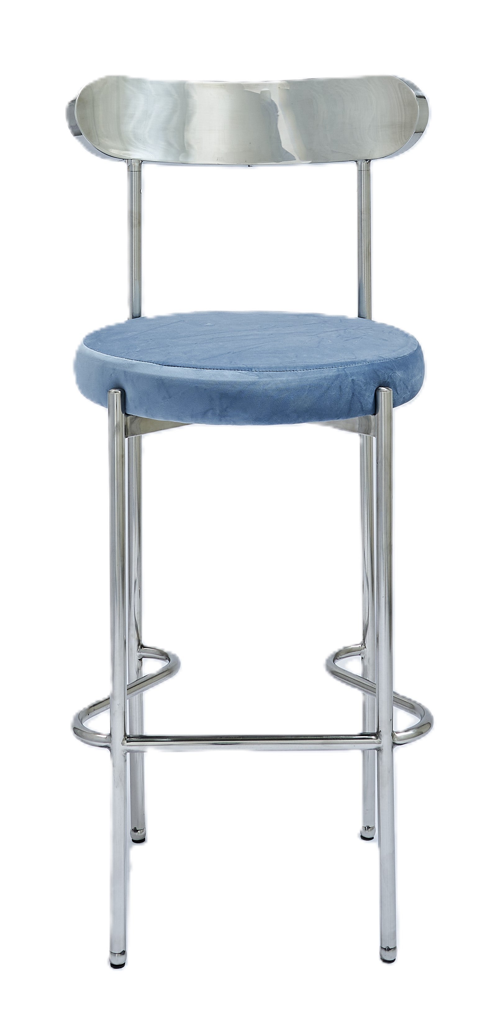 Ezra Silver Barstool - Sea Blue