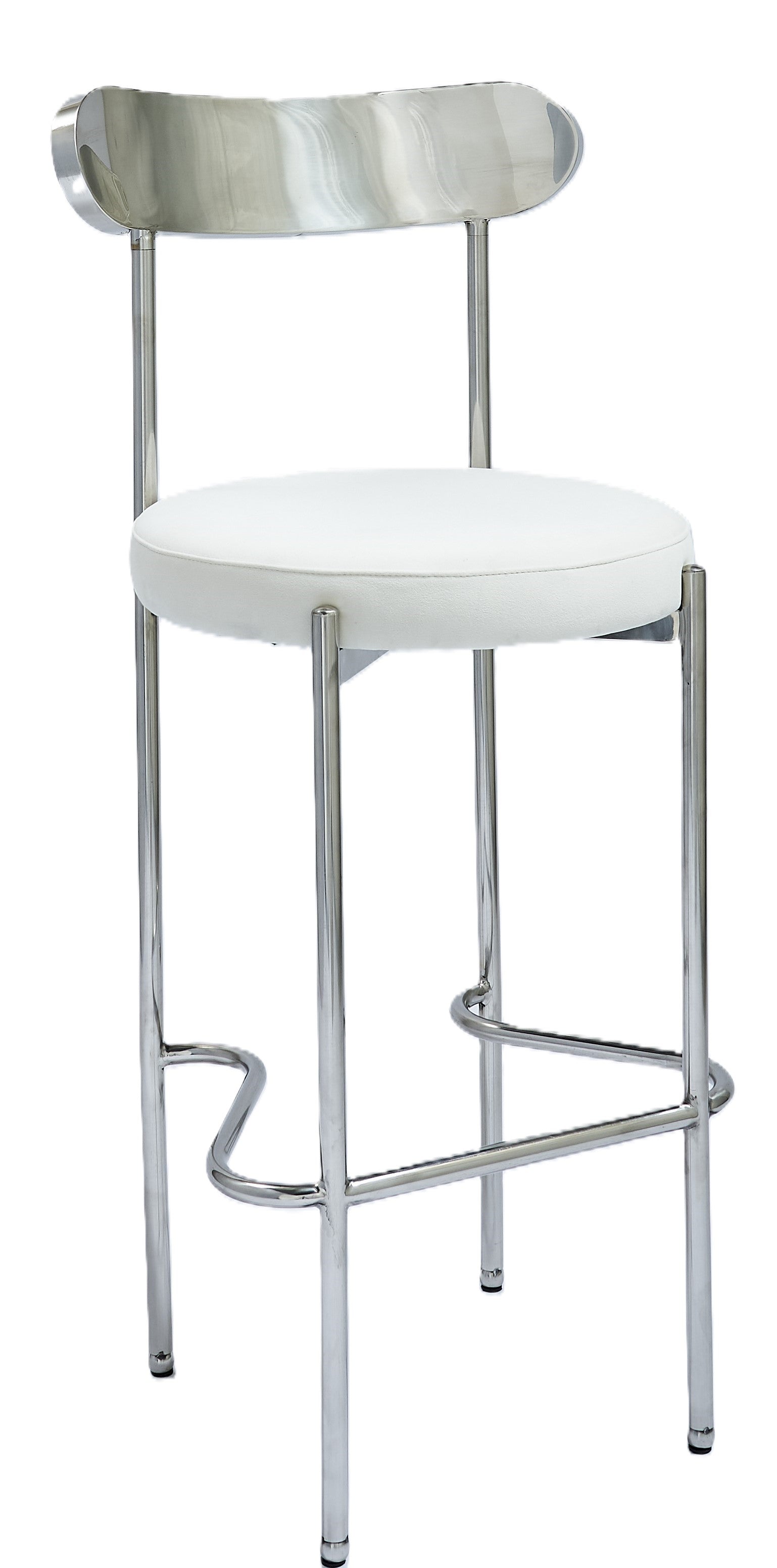 Ezra Silver Barstool - White