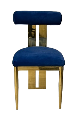Cali Dining Chair - Gold/Navy Blue