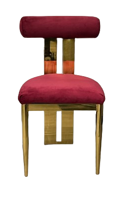 Cali Dining Chair - Gold/Maroon