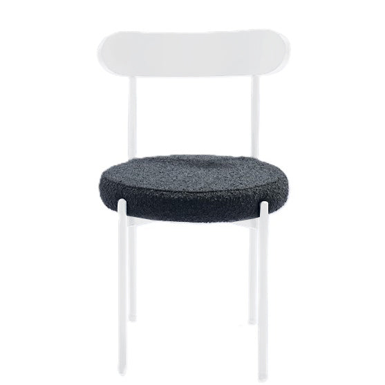 Ezra White Chair- Black Boucle